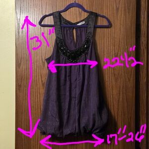 Maurices Purple Tank Top with Black Accents